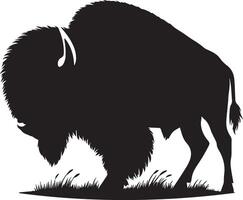 Bison silhouette isolated on white background. Cow logo vector