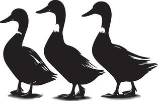 Duck silhouette on white background. duck flying illustration vector