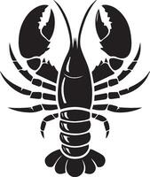 Lobster silhouette on white backgorund. lobster logo vector