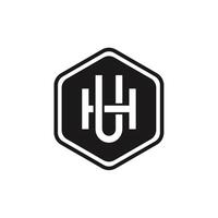 Letter UH or HU Badge Logo vector