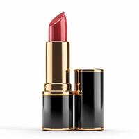 Elegant lipsticks with a golden cap isolated on a white background photo