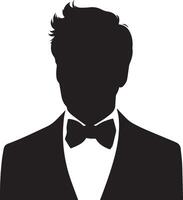 Smart man silhouette isolated on white background. vector