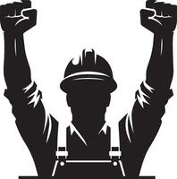 Labour silhouette isolated on white background. May day concept vector