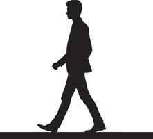 Smart man silhouette isolated on white background. vector