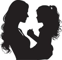 mother and child silhouette with white background. Mother's Day concept vector