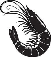 Shrimp silhouette on white background. shrimp logo vector