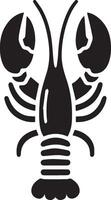 Lobster silhouette on white backgorund. lobster logo vector