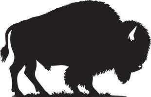 Bison silhouette isolated on white background. Cow logo vector