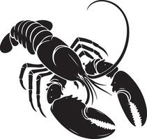 Lobster silhouette on white background. lobster logo vector