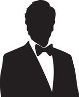 Smart man silhouette isolated on white background. vector