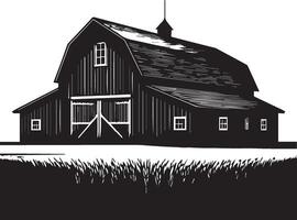 Barn silhouette on white background. Barn logo vector