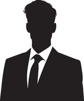 Smart man silhouette isolated on white background. vector