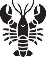 Lobster silhouette on white backgorund. lobster logo vector