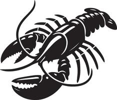 Lobster silhouette on white background. lobster logo vector
