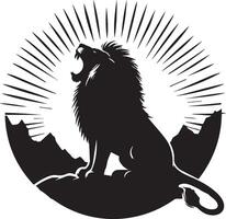 Lion silhouette isolated on white background. lion logo vector
