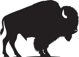 Bison silhouette isolated on white background. Cow logo vector