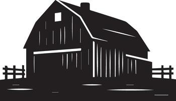 Barn silhouette on white background. Barn logo vector