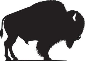Bison silhouette isolated on white background. Cow logo vector