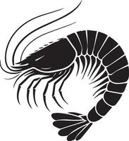 Shrimp silhouette on white background. shrimp logo vector