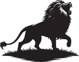 Lion silhouette isolated on white background. lion logo vector