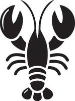 Lobster silhouette on white backgorund. lobster logo vector