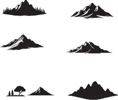 Hill silhouette on white background vector