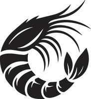 Shrimp silhouette on white background. shrimp logo vector