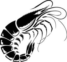 Shrimp silhouette on white background. shrimp logo vector