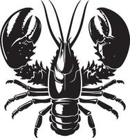 Lobster silhouette on white background. lobster logo vector