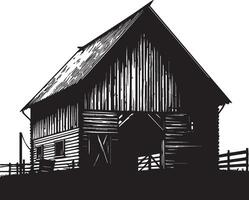 Barn silhouette on white background. Barn logo vector