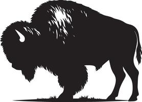 Bison silhouette isolated on white background. Cow logo vector