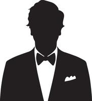 Smart man silhouette isolated on white background. vector