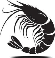 Shrimp silhouette on white background. shrimp logo vector