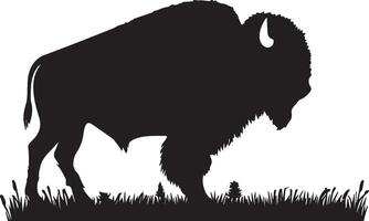 Bison silhouette isolated on white background. Cow logo vector