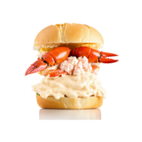 Lobster roll tender lobster meat mixed with mayo and served on a buttery toasted bun png