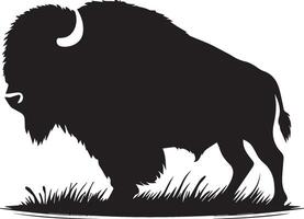 Bison silhouette isolated on white background. Cow logo vector