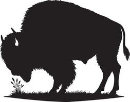 Bison silhouette isolated on white background. Cow logo vector