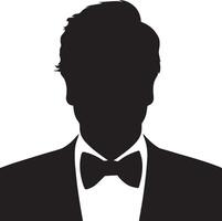 Smart man silhouette isolated on white background. vector