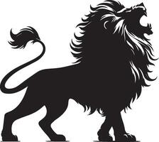 Lion silhouette isolated on white background. lion logo vector