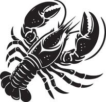 Lobster silhouette on white background. lobster logo vector