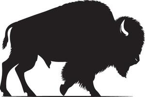 Bison silhouette isolated on white background. Cow logo vector