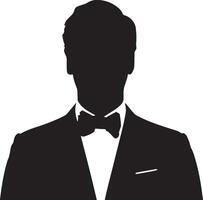 Smart man silhouette isolated on white background. vector