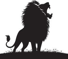 Lion silhouette isolated on white background. lion logo vector