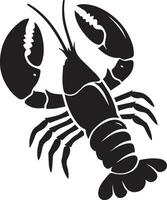 Lobster silhouette on white backgorund. lobster logo vector