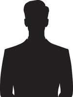 Smart man silhouette isolated on white background. vector