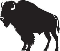 Bison silhouette isolated on white background. Cow logo vector