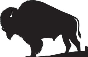 Bison silhouette isolated on white background. Cow logo vector