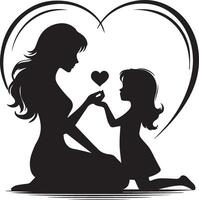 mother and child silhouette with white background. mothers day concept vector