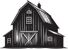 Barn silhouette on white background. Barn logo vector