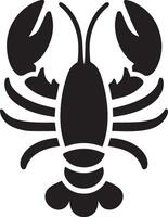 Lobster silhouette on white backgorund. lobster logo vector